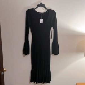 BLACK SWEATER DRESS SIZE LARGE NEW WITH TAGS